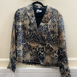 Joseph Ribkoff NWT 12 animal print button front jacket